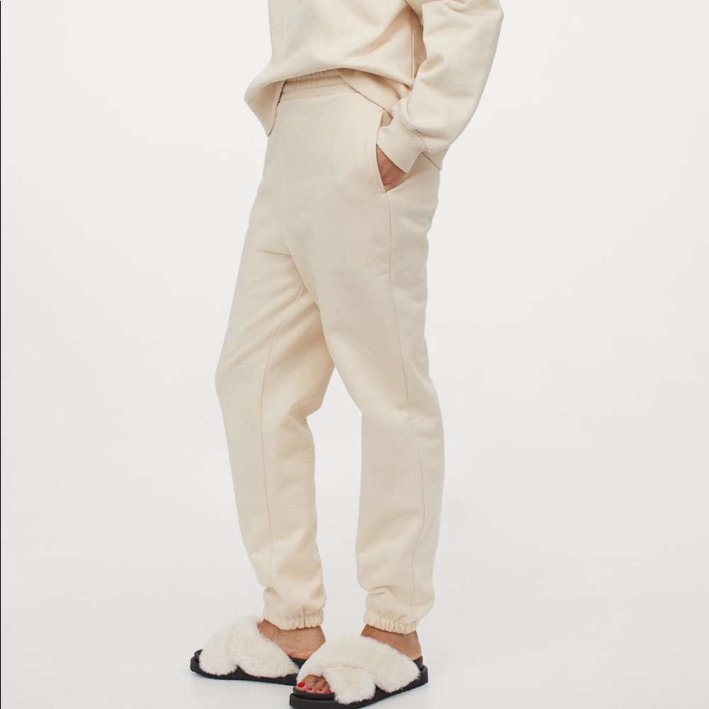 Cream cotton sweatpants